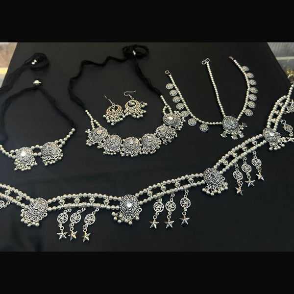 Manisha Jewellery Oxidised Plated Mirror Combo Set