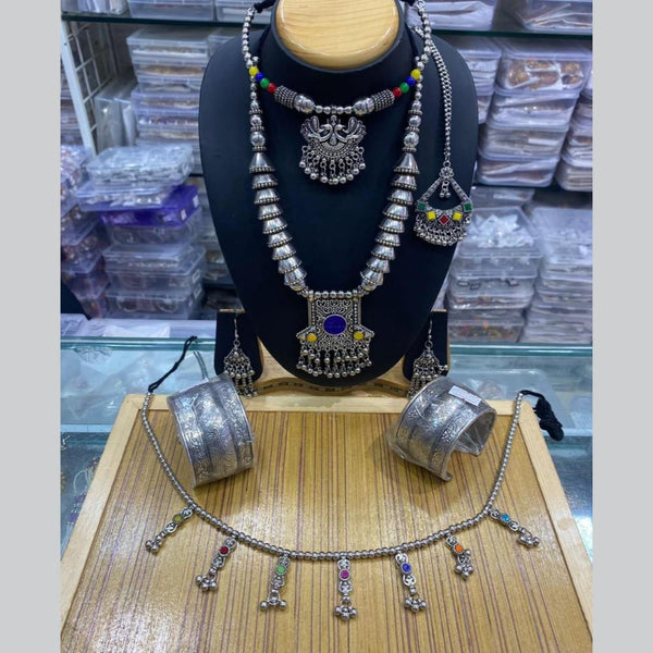 Manisha Jewellery Oxidised Plated Pearls Combo Set