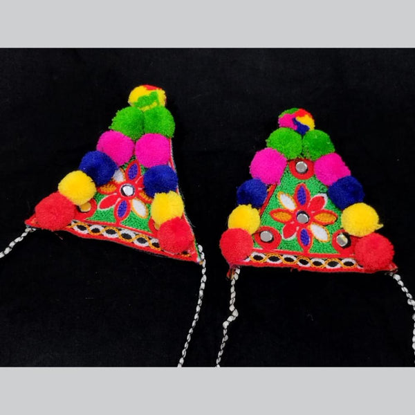 Manisha Jewellery Navratri Special Mirror Pom Pom Hath Panja