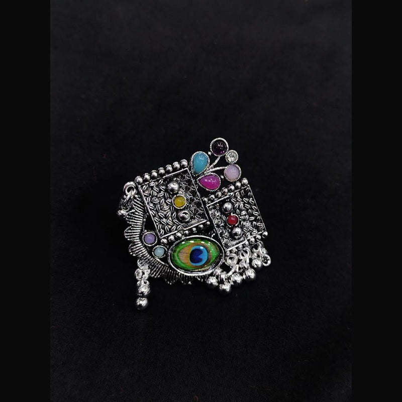 Manisha Jewellery Oxidised Plated Pota Stone Rings