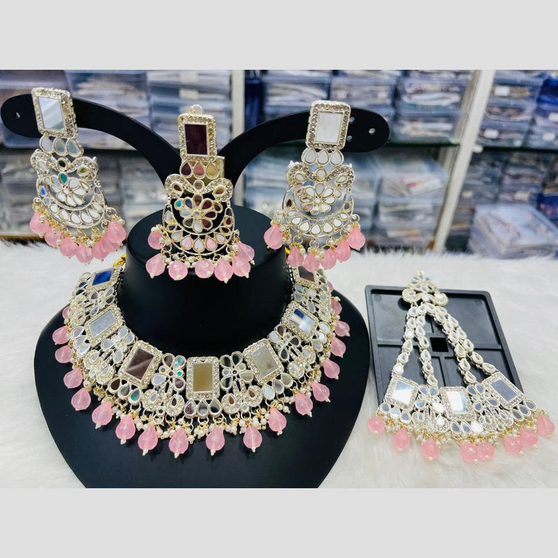 Manisha Jewellery Gold Plated Mirror And Beads Necklace Set