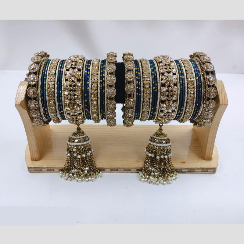 Manisha Jewellery Gold Plated Kundan Stone Bangles Set