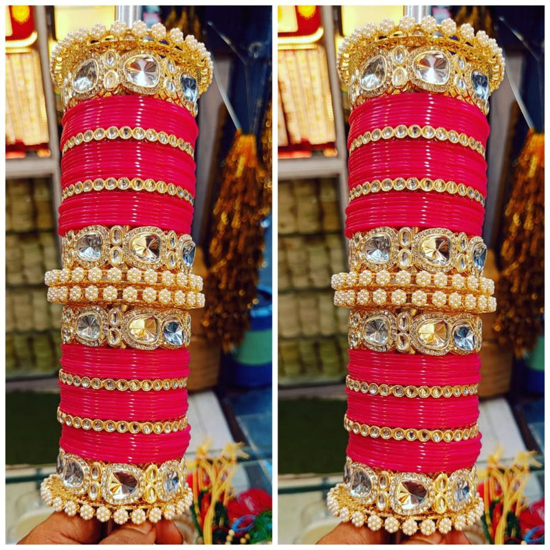 Manisha Jewellery Gold Plated Kundan Stone Bridal  Bangles Set