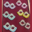Manisha Jewellery Gold Plated Kundan Stone And Beads Stud Earrings (Assorted Color 1 Piece Only)