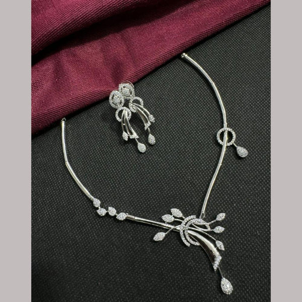 Manisha Jewellery Silver Plated Austrian Stone Necklace Set