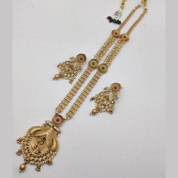 Manisha Jewellery Gold Plated Pota Stone Necklace Set