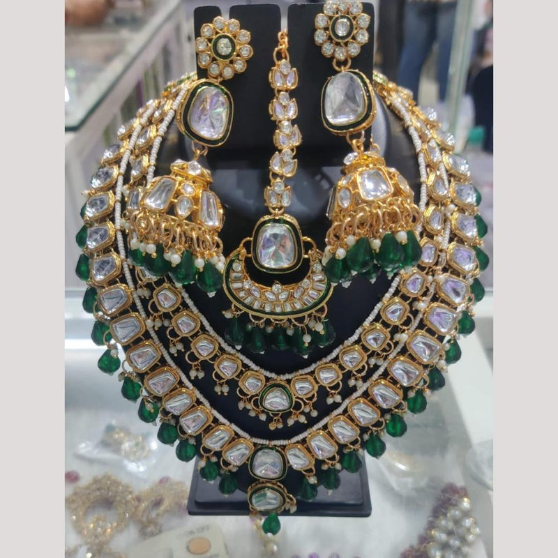 Manisha Jewellery Gold Plated Kundan Stone And Pearls Necklace Set