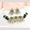 Manisha Jewellery Gold Plated Pota Stone And Pearls Choker Necklace Set