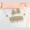 Manisha Jewellery Gold Plated Pota Stone And Pearls Choker Necklace Set