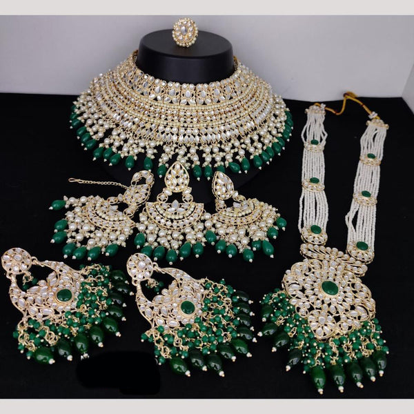 Manisha Jewellery Gold Plated Kundan Stone And Beads Bridal Set