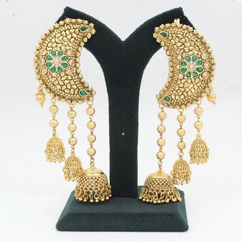 Manisha Jewellery Gold Plated Pota Stone Earcuff Jhumki