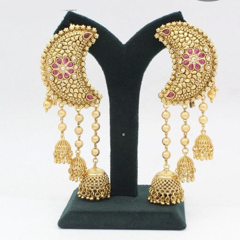 Manisha Jewellery Gold Plated Pota Stone Earcuff Jhumki