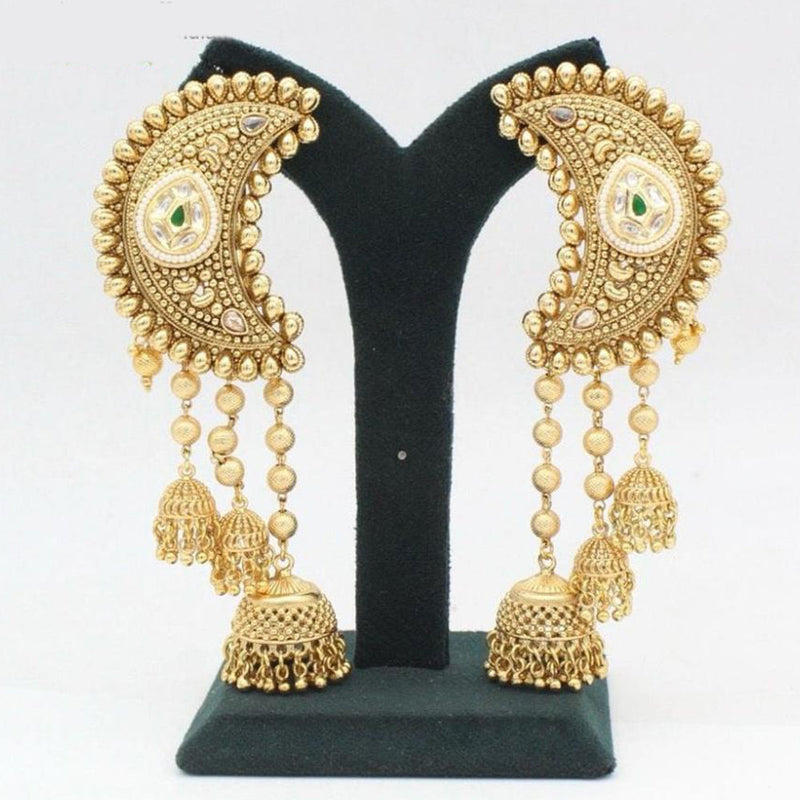 Manisha Jewellery Gold Plated Pota Stone Earcuff Jhumki