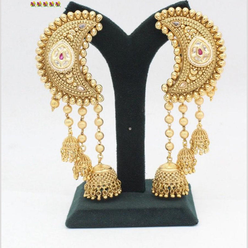 Manisha Jewellery Gold Plated Pota Stone Earcuff Jhumki