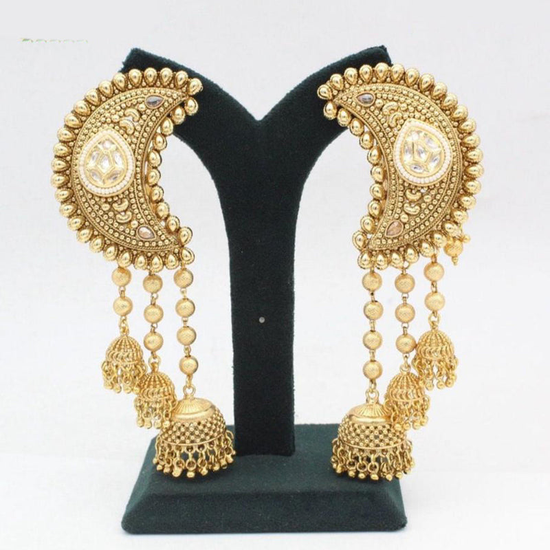 Manisha Jewellery Gold Plated Pota Stone Earcuff Jhumki