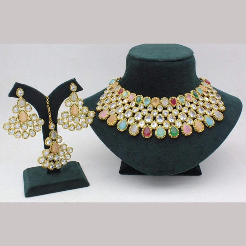 Manisha Jewellery Gold Plated Kundan Stone Choker Necklace Set