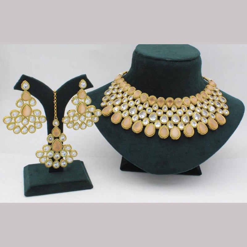 Manisha Jewellery Gold Plated Kundan Stone Choker Necklace Set