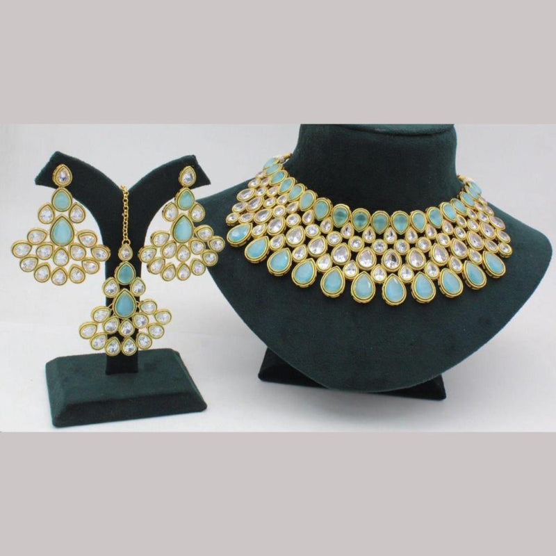 Manisha Jewellery Gold Plated Kundan Stone Choker Necklace Set