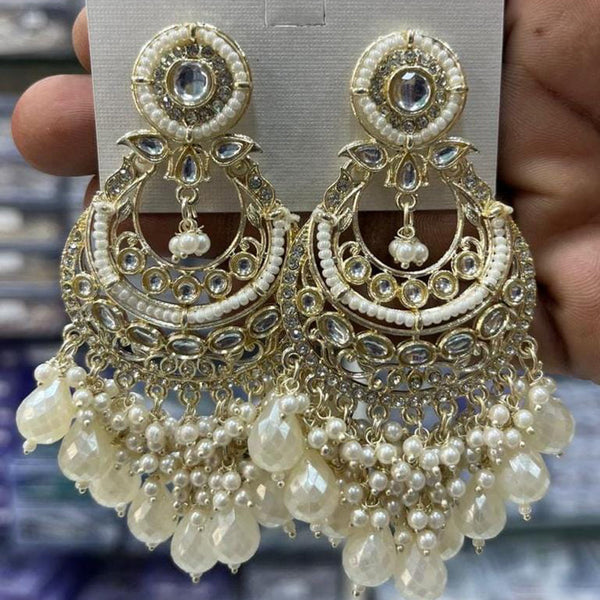 Manisha Jewellery Gold Plated Kundan Stone And Pearls  Dangler Earrings