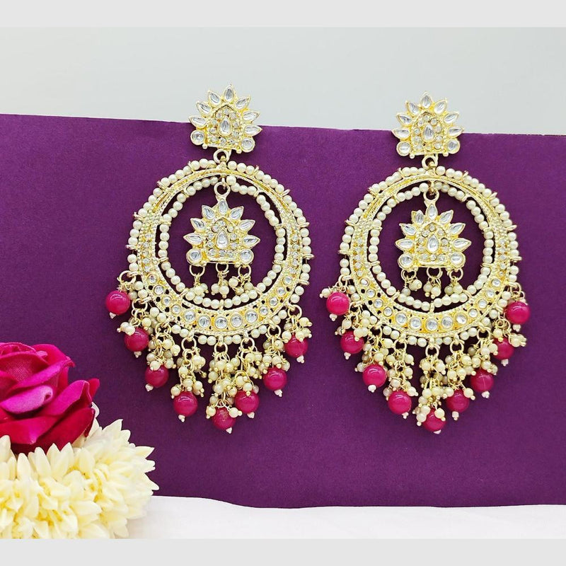 Manisha Jewellery Gold Plated Kundan Stone And Pearls Dangler Earrings