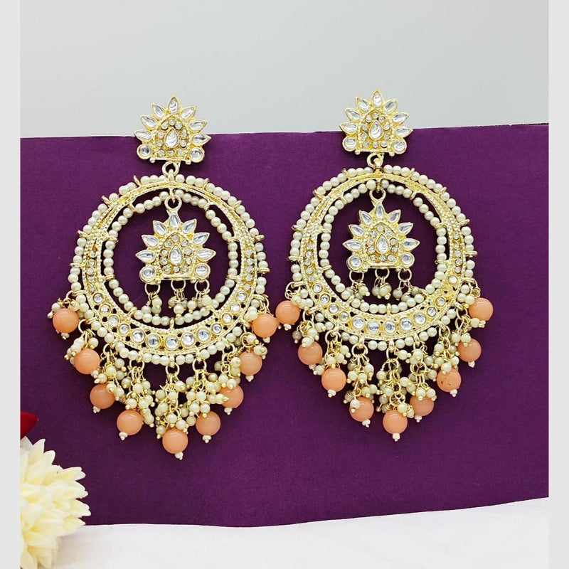 Manisha Jewellery Gold Plated Kundan Stone And Pearls Dangler Earrings