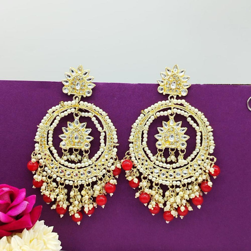 Manisha Jewellery Gold Plated Kundan Stone And Pearls Dangler Earrings