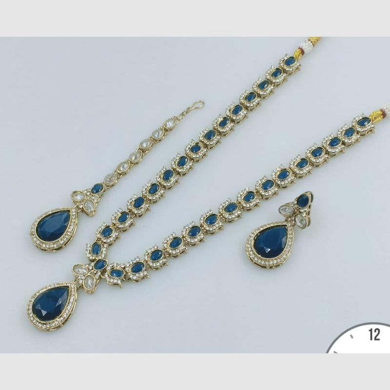 Manisha Jewellery Gold  Plated Crystal Stone Long Necklace Set