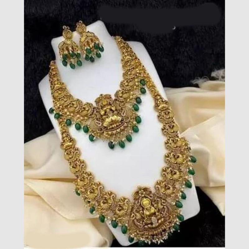 Manisha Jewellery Gold  Plated Beads Temple Necklace Combo