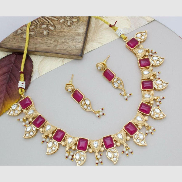 Manisha Jewellery Gold Plated Kundan Stone And Pearls Necklace Set