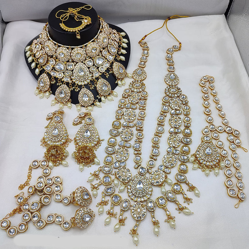 Manisha Jewellery Gold Plated Kundan Stone And Meenakari Bridal Set