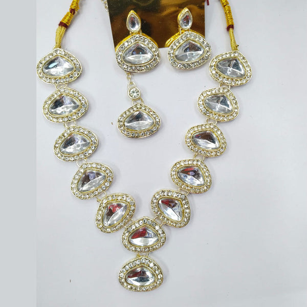 Manisha Jewellery Gold Plated Austrian Stone And Crystal Stone Necklace Set