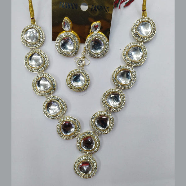 Manisha Jewellery Gold Plated Austrian Stone And Crystal Stone Necklace Set