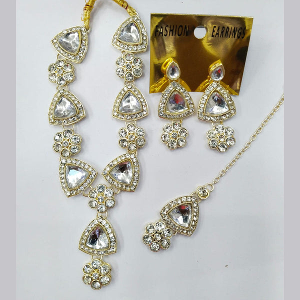 Manisha Jewellery Gold Plated Austrian Stone And Crystal Stone Necklace Set