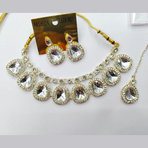 Manisha Jewellery Gold Plated Austrian Stone And Crystal Stone Necklace Set