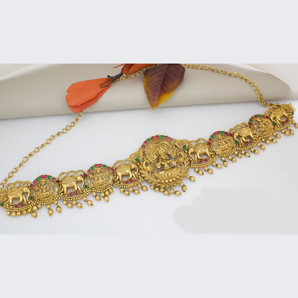 Manisha Jewellery Gold Plated  Pota Stone Temple Kamarbandh