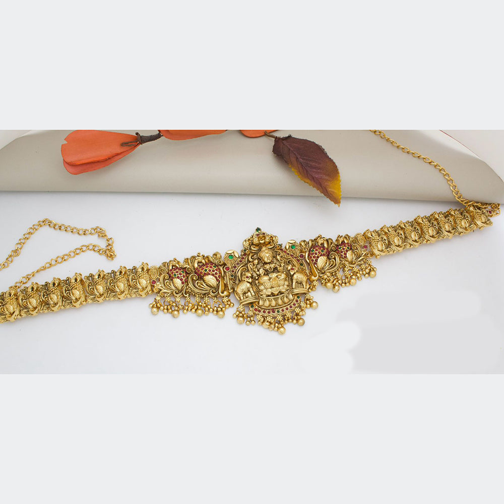 Manisha Jewellery Gold Plated Pota Stone Temple Kamarbandh