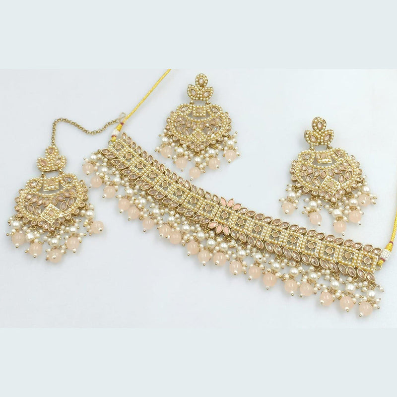 Manisha Jewellery Gold Plated Crystal Stone And Beads Necklace Set