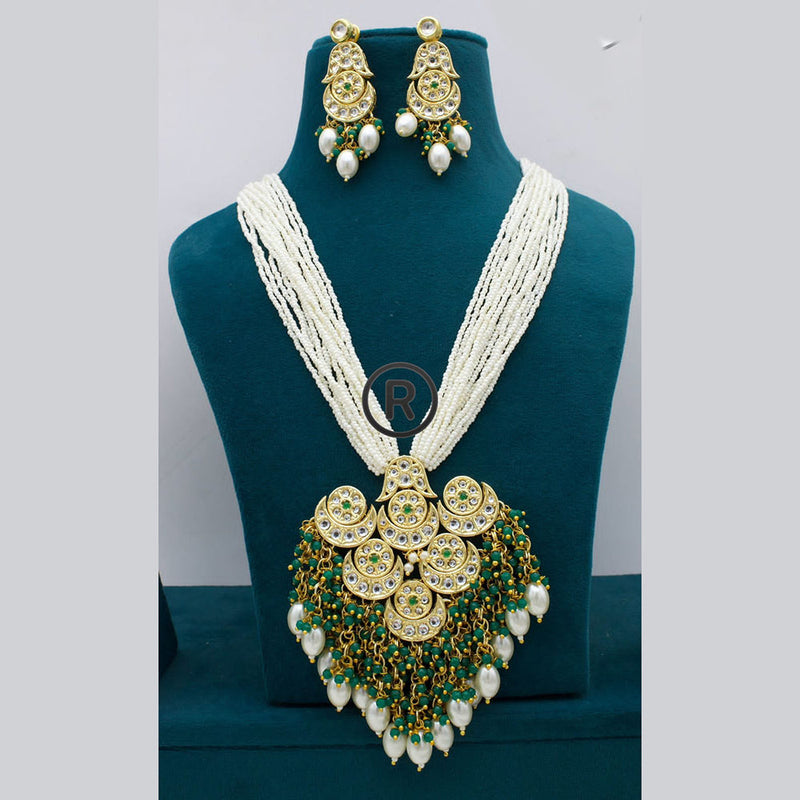 Manisha Jewellery Gold Plated Kundan Stone And Pearls Necklace Set