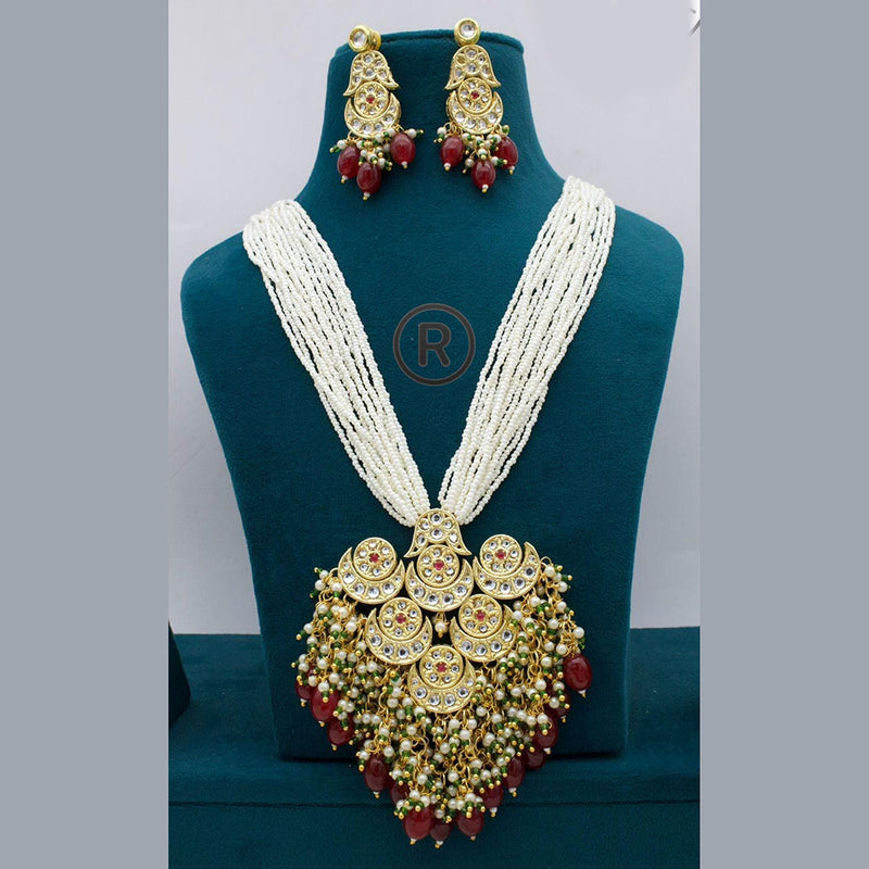 Manisha Jewellery Gold Plated Kundan Stone And Pearls Necklace Set