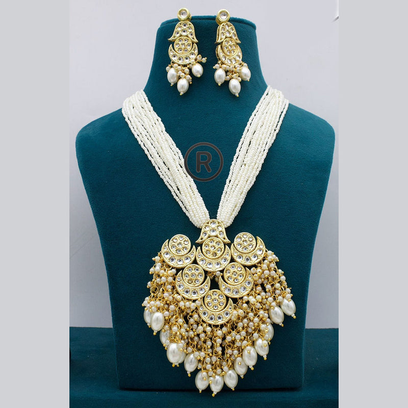 Manisha Jewellery Gold Plated Kundan Stone And Pearls Necklace Set