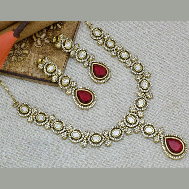 Manisha Jewellery Gold Plated Crystal And Austrian Stone Necklace Set