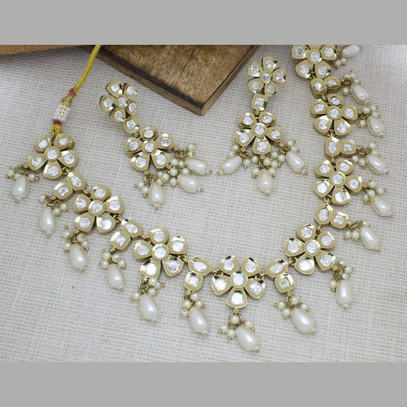 Manisha Jewellery Gold Plated Beads And Pearls Necklace Set