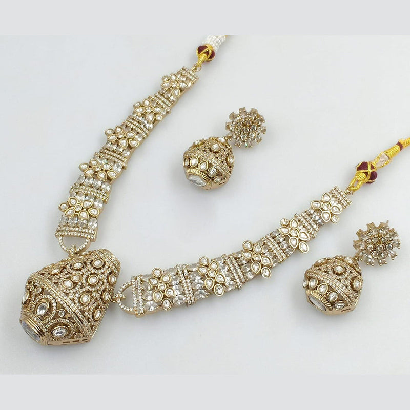 Manisha Jewellery Gold Plated American Diamonds Necklace Set