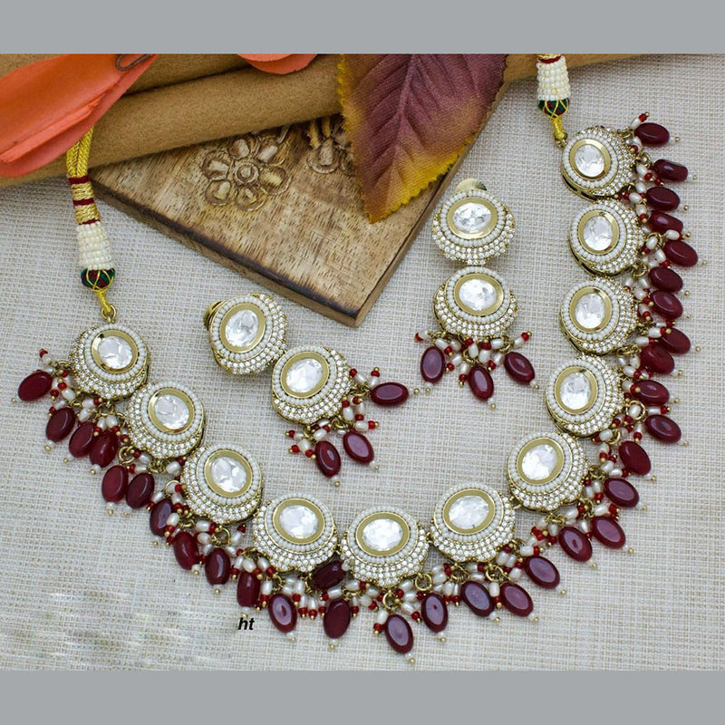 Manisha Jewellery Gold Plated Austrian Stone And Beads Necklace Set