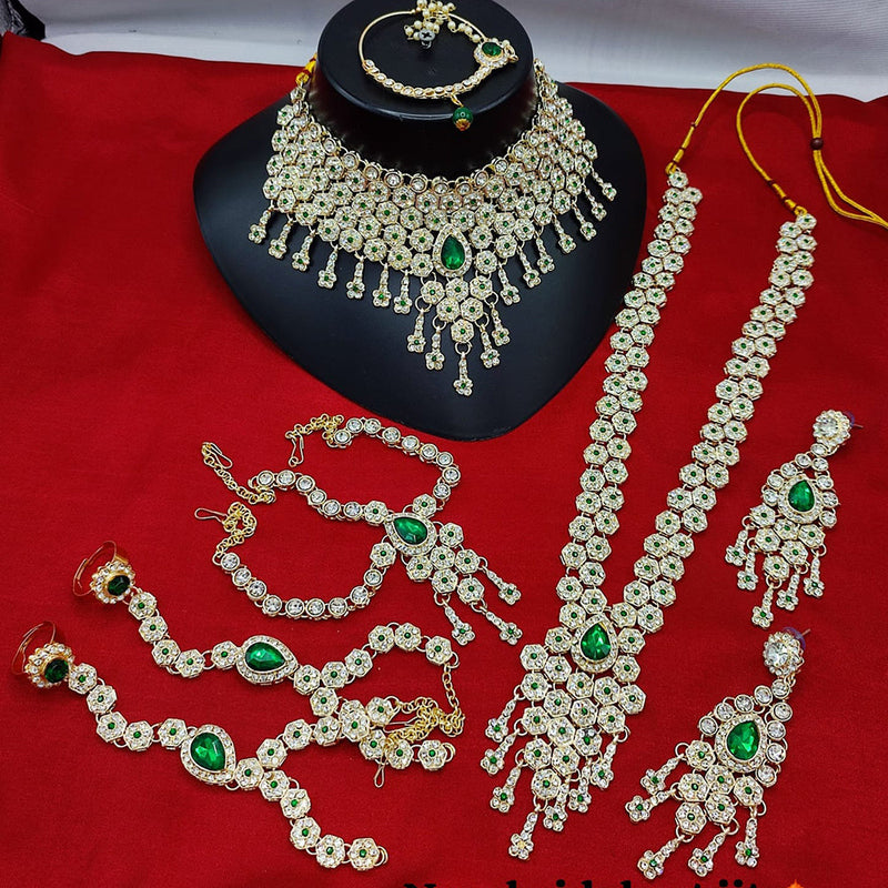 Manisha Jewellery Gold Plated Austrian Stone Bridal Set