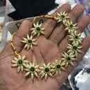 Manisha Jewellery Gold Plated Pota Stone And Pearls Necklace Set