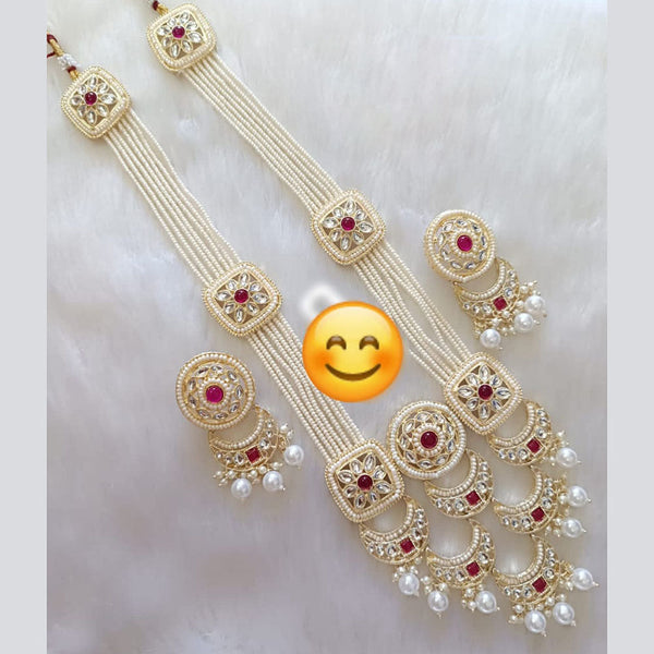 Manisha Jewellery Gold Plated Kundan Stone And Pearls Necklace Set