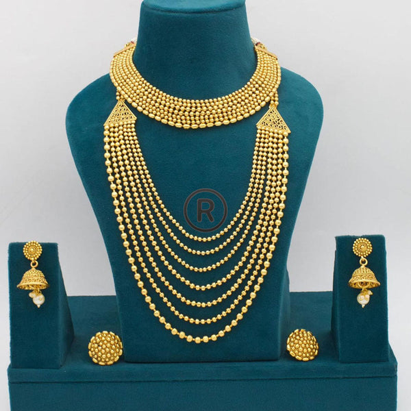 Manisha Jewellery Gold Plated Double Necklace Set