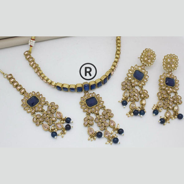 Manisha Jewellery Gold Plated Crystal Stone And Beads Necklace Set