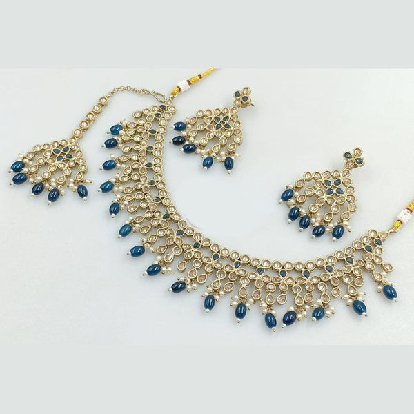 Manisha Jewellery Gold Plated Crystal Stone And Beads Necklace Set